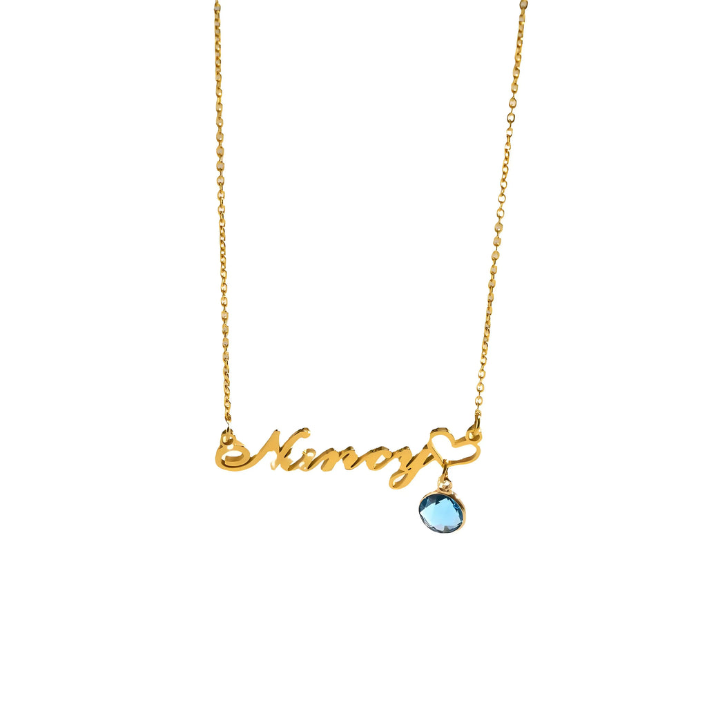 Custom Name Necklace with Birthstone