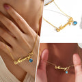Custom Name Necklace with Birthstone
