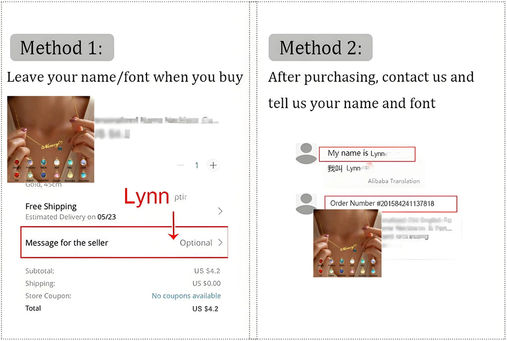 Custom Name Necklace with Birthstone