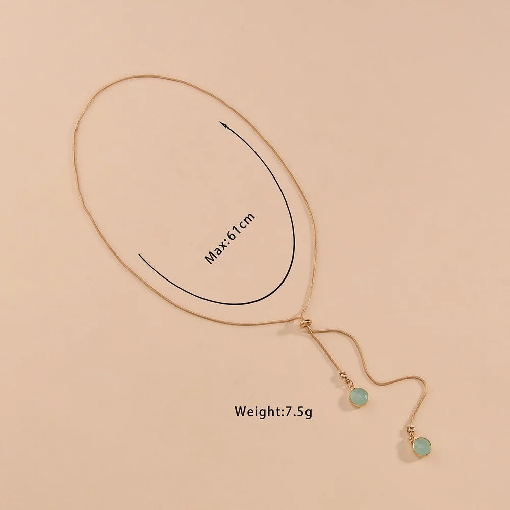 Fashion Silver Color Long Tassel Pull Pearl Pendant Necklaces for Women Simple Adjustable Clavicle Chain Choker Jewelry Gift