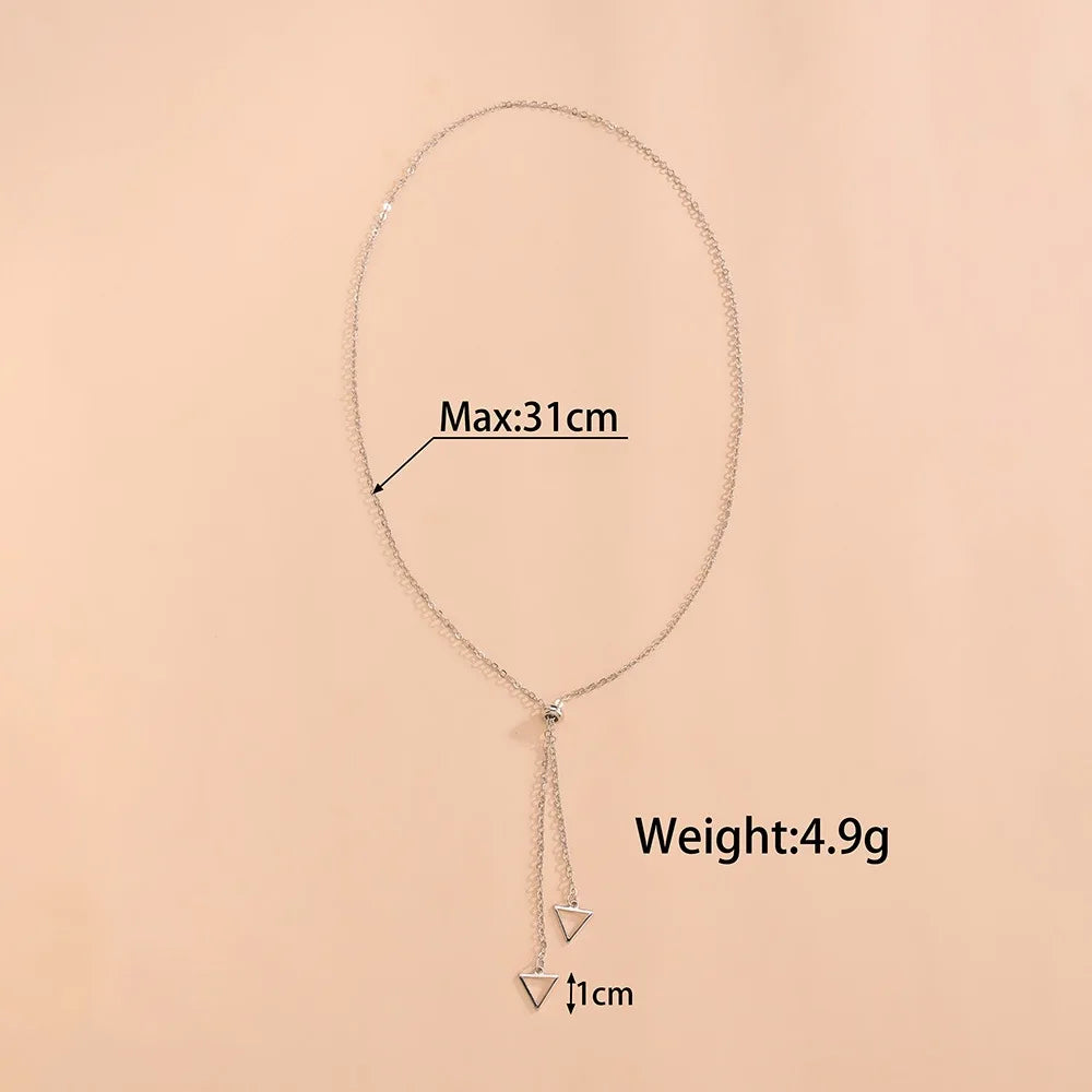 Fashion Silver Color Long Tassel Pull Pearl Pendant Necklaces for Women Simple Adjustable Clavicle Chain Choker Jewelry Gift