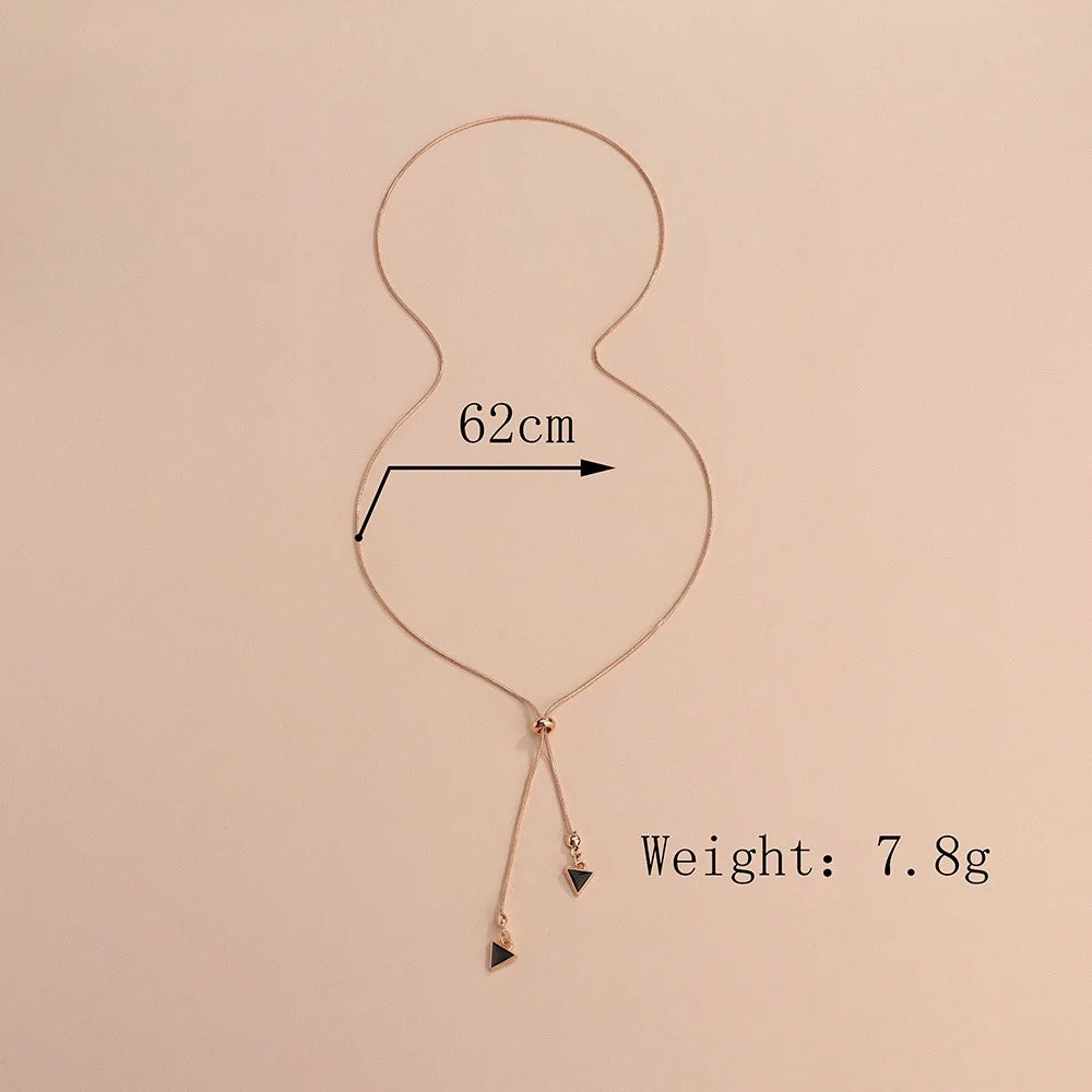 Fashion Silver Color Long Tassel Pull Pearl Pendant Necklaces for Women Simple Adjustable Clavicle Chain Choker Jewelry Gift