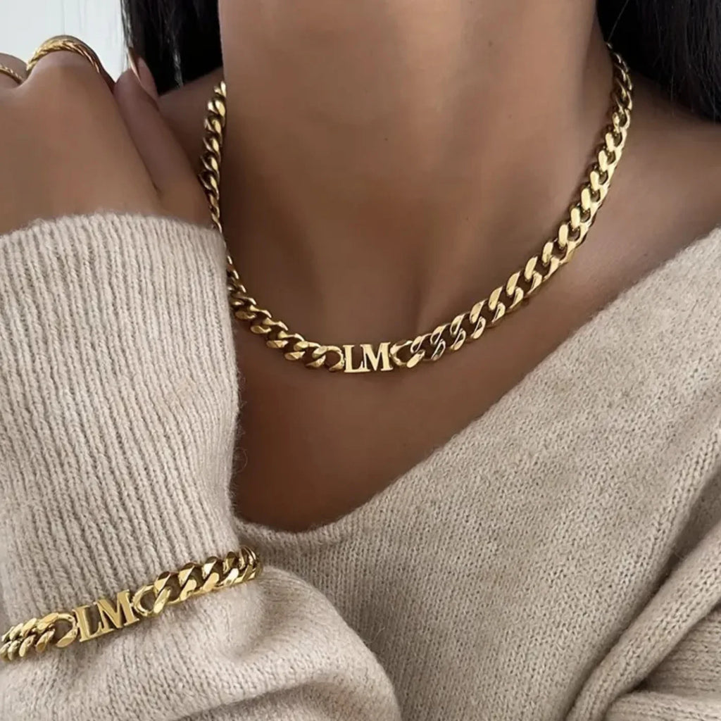 Custom Name Necklace with Birthstone